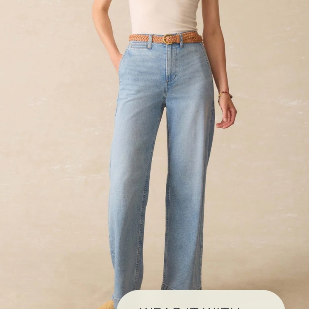 Faherty‎ Linen Denim Pant Summer Seas Wash Size 27 New With Tags